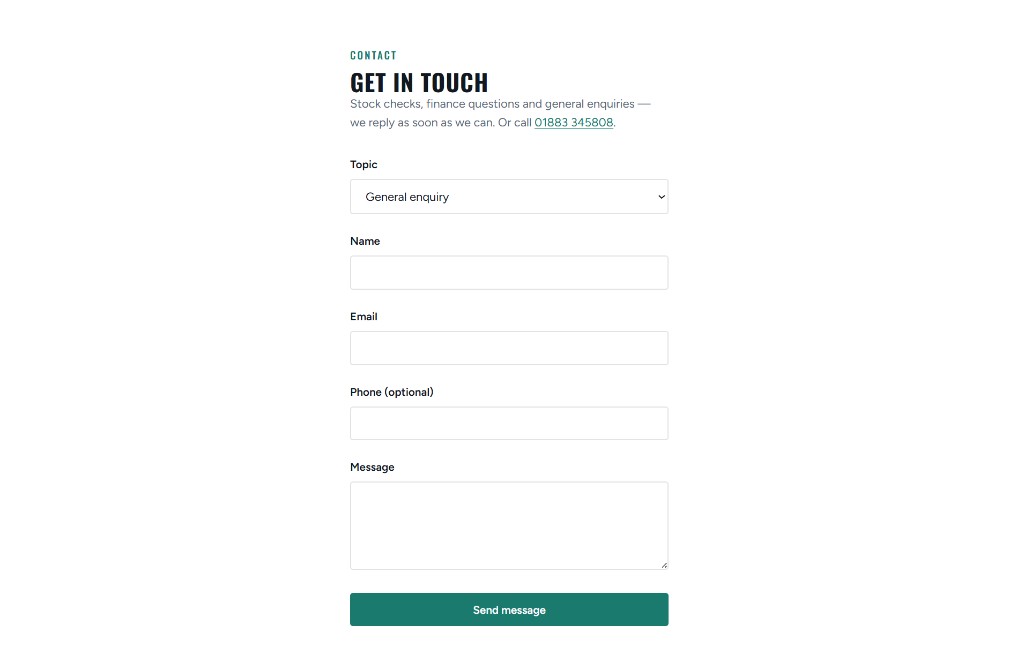 Riverline Angling public contact form on the website